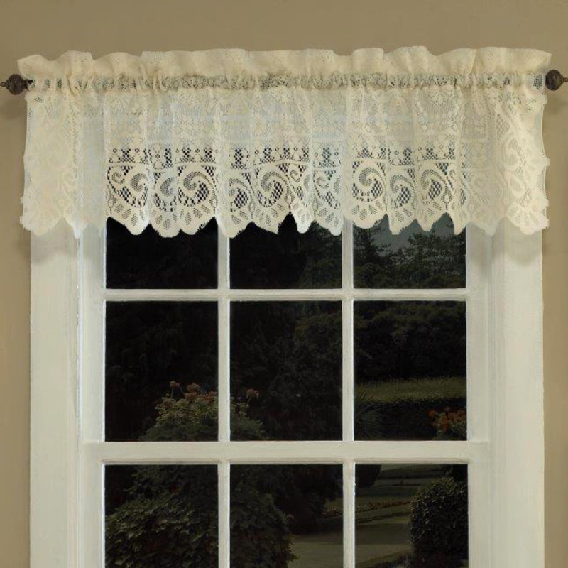 Ophelia & Co. Kwame Floral Heavy Lace Curtain Valance & Reviews
